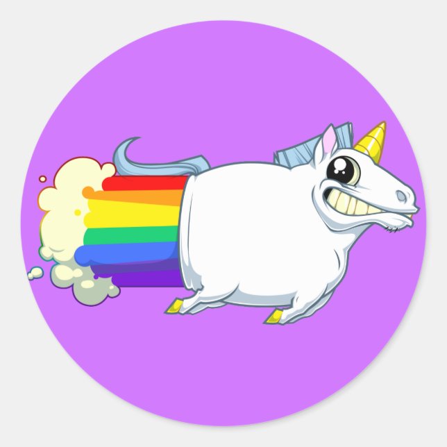 Adesivo Redondo Unicorn Farts Sticker (invertido) (Frente)