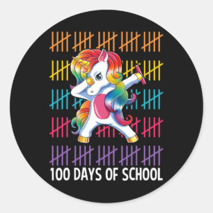 Adesivo Redondo Unicorn Feliz 100 Dias De Presente De Meninas Esco