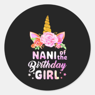 Adesivo Redondo Unicorn fofa nani da menina aniversariante engraça