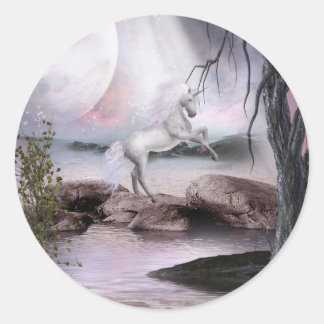 Adesivo Redondo Unicorn Magical Beauty Sticker