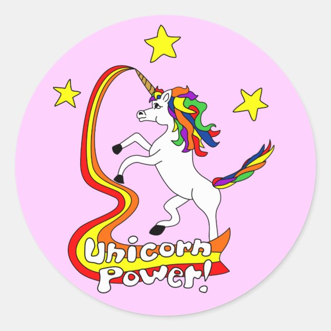 Adesivo Redondo Unicorn Power! (Frente)