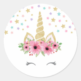 Adesivo Redondo Unicorn Round Sticker