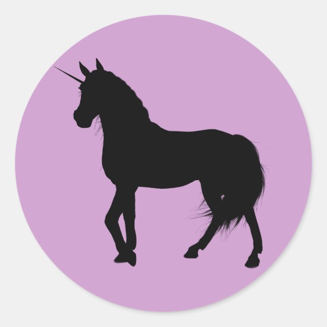 Adesivo Redondo Unicorn Silhouette Sticker (Frente)