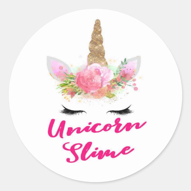 Adesivo Redondo Unicorn Slime Stickers redondos (Frente)