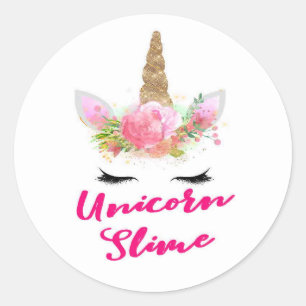 Adesivo Redondo Unicorn Slime Stickers redondos