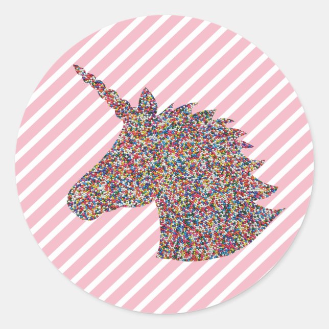 Adesivo Redondo Unicorn Sprinkles Happy Birthday Strikers (Frente)