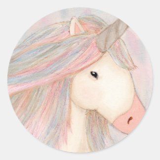 Adesivo Redondo Unicorn Sticker