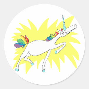 Adesivo Redondo Unicorn Sticker