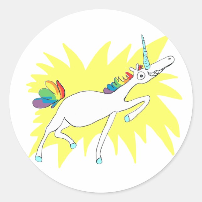 Adesivo Redondo Unicorn Sticker (Frente)