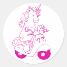 Adesivo Redondo Unicorn Sticker