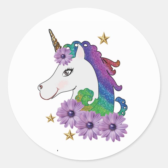 Adesivo Redondo Unicorn Sticker (Frente)