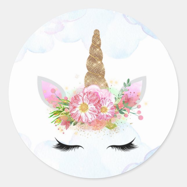 Adesivo Redondo Unicorn Sticker (Frente)
