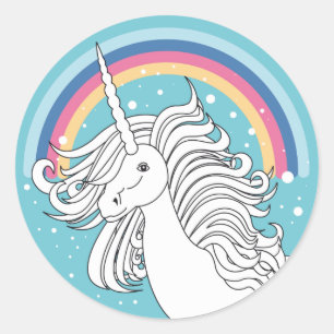 ADESIVO REDONDO UNICORN STICKER BLUE