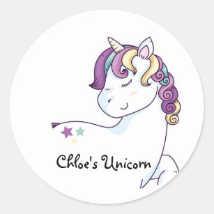 Adesivo Redondo Unicorn Sticker, Classroom Decor, Unicorn 