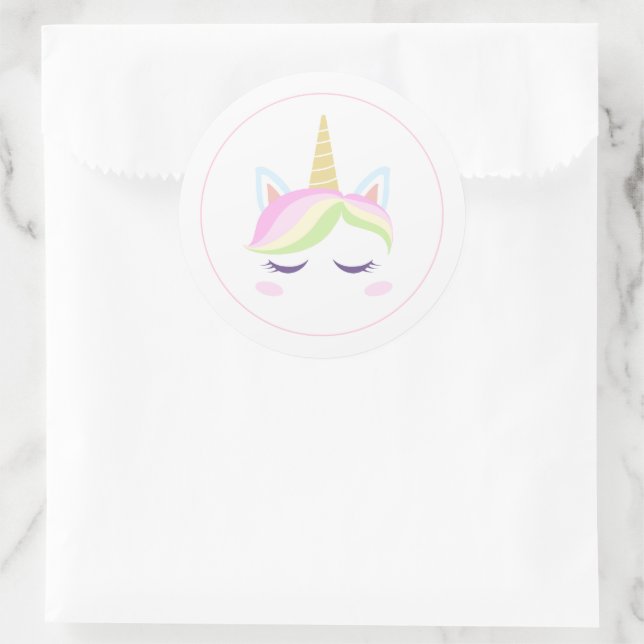 Adesivo Redondo Unicorn Stickers (Bolsa)