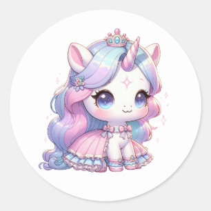 Adesivo Redondo Unicorn Stickers