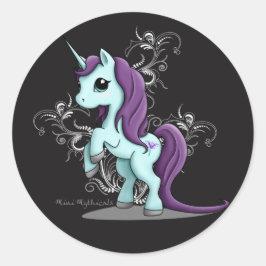 Adesivo Redondo Unicorn Stickers
