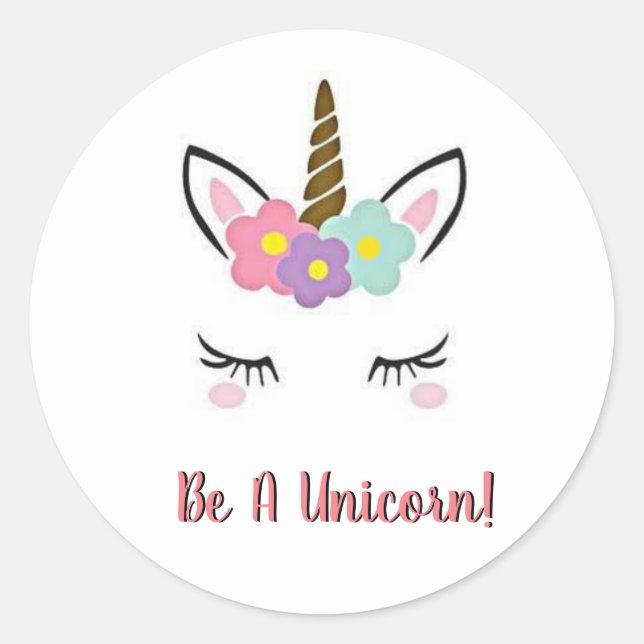 Adesivo Redondo Unicorn stickers (Frente)