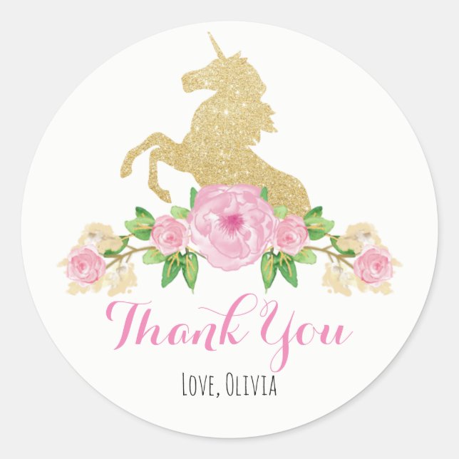 Adesivo Redondo Unicorn Stickers (Frente)