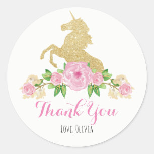 Adesivo Redondo Unicorn Stickers