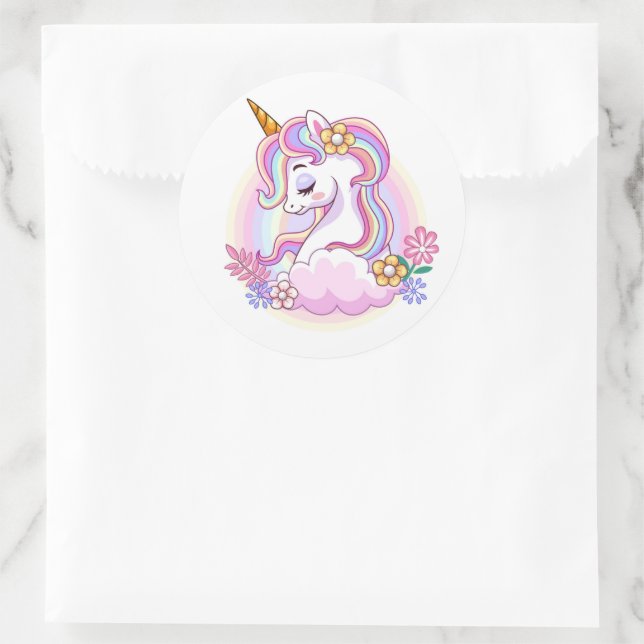 Adesivo Redondo Unicorn Stickers (Bolsa)