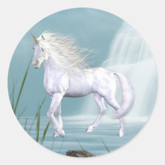 Adesivo Redondo Unicorn White Beauty Sticker