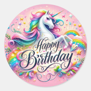 Adesivo Redondo Unicorn Wonders Stickers