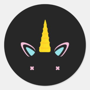 Adesivo Redondo Unicorne Face Cute Eyelashes Sorri O Costum De Hal