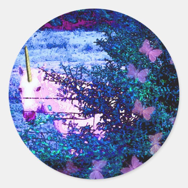 Adesivo Redondo Unicórnio (Frente)