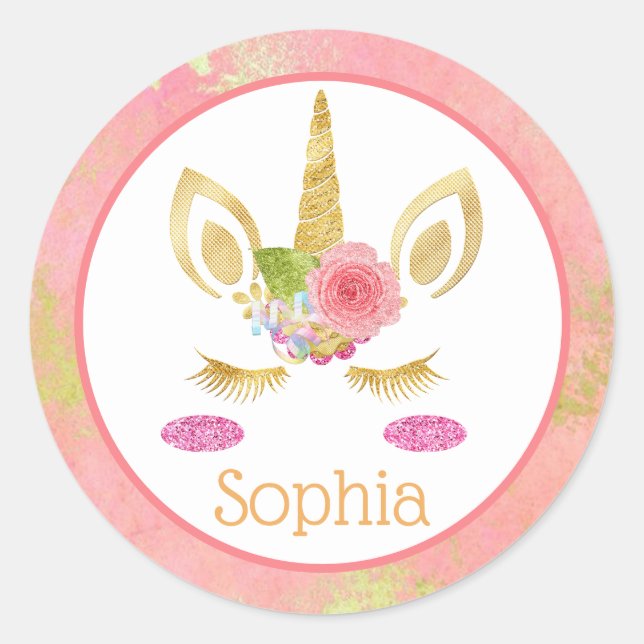 Adesivo Redondo Unicórnio (Frente)