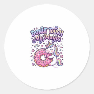 Adesivo Redondo Unicórnio Donut Toque no Meu Presente Mágico Stick