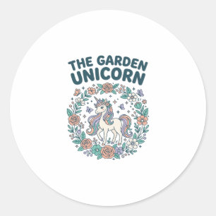 Adesivo Redondo Unicórnio O Unicórnio Do Jardim Camiseta Têndencia