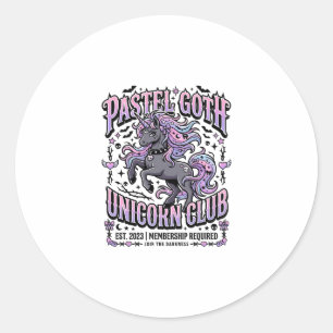 Adesivo Redondo Unicórnio Pastel Goth Unicórnio Clube Comercial Ad