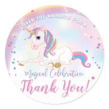 Unicórnio Sobre O Aniversário Do Arco-Íris Obrigad