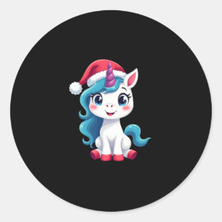 Adesivo Redondo Unicorns Christmas_Santa Claus Unicorn Tank Top (1