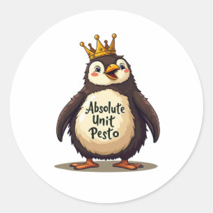 Adesivo Redondo Unidade Absoluta Pesto - O Rei Pinguim