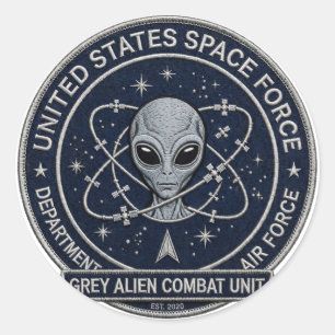 Adesivo Redondo Unidade de Combate de Alien Cinza