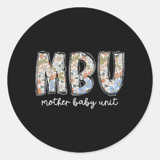 Adesivo Redondo Unidade de Mãe e Bebê Floral Retro Mbu Berçário