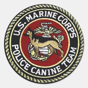 ADESIVO REDONDO UNIDADE DO CANINO DO USMC