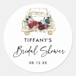 Adesivo Redondo Unidade Floral Burgundy Por Chá de panela