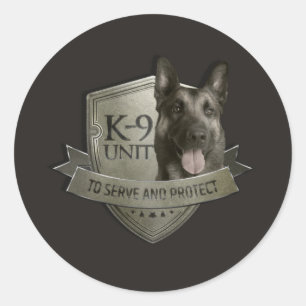 Adesivo Redondo Unidade K9 - Malinois - pastor belga