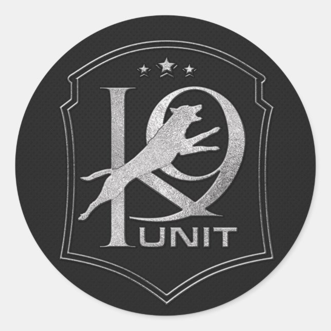 Adesivo Redondo Unidade K-9 - Cachorro Policial - Malinois (Frente)