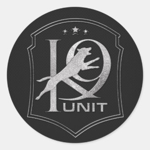 Adesivo Redondo Unidade K-9 - Cachorro Policial - Malinois