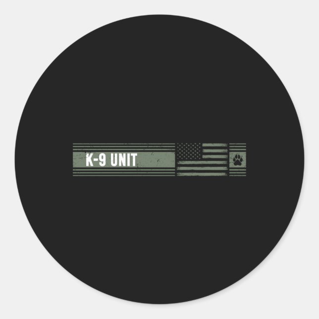 Adesivo Redondo Unidade K-9 Sinalizador americano perturbado K9 (Frente)