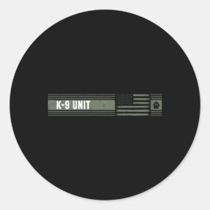 Adesivo Redondo Unidade K-9 Sinalizador americano perturbado K9