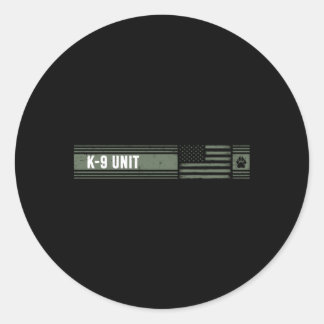 Adesivo Redondo Unidade K-9 Sinalizador americano perturbado K9