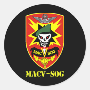 Adesivo Redondo Unidade Macv-Sog Exército Pequeno Coloração Vietnã