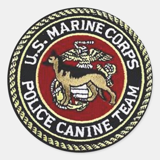 ADESIVO REDONDO UNIDADE USMC CANINE (Frente)