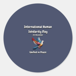 Adesivo Redondo Unificado em Paz. Dia da Solidariedade Humana.