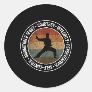 Adesivo Redondo Uniforme de Artes Marciais 5 Dez Mandamentos Taekw